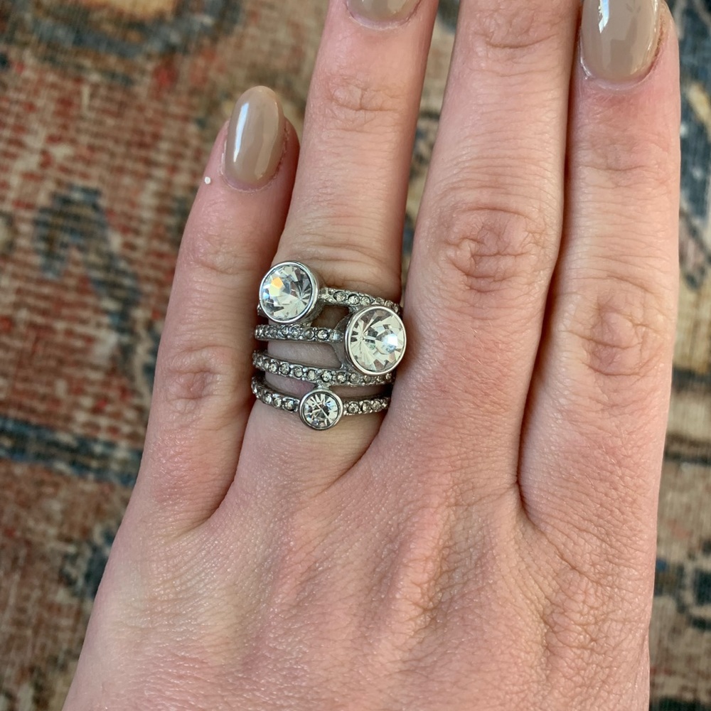 Silver Lab Diamond Ring Set - Picture 3 of 4